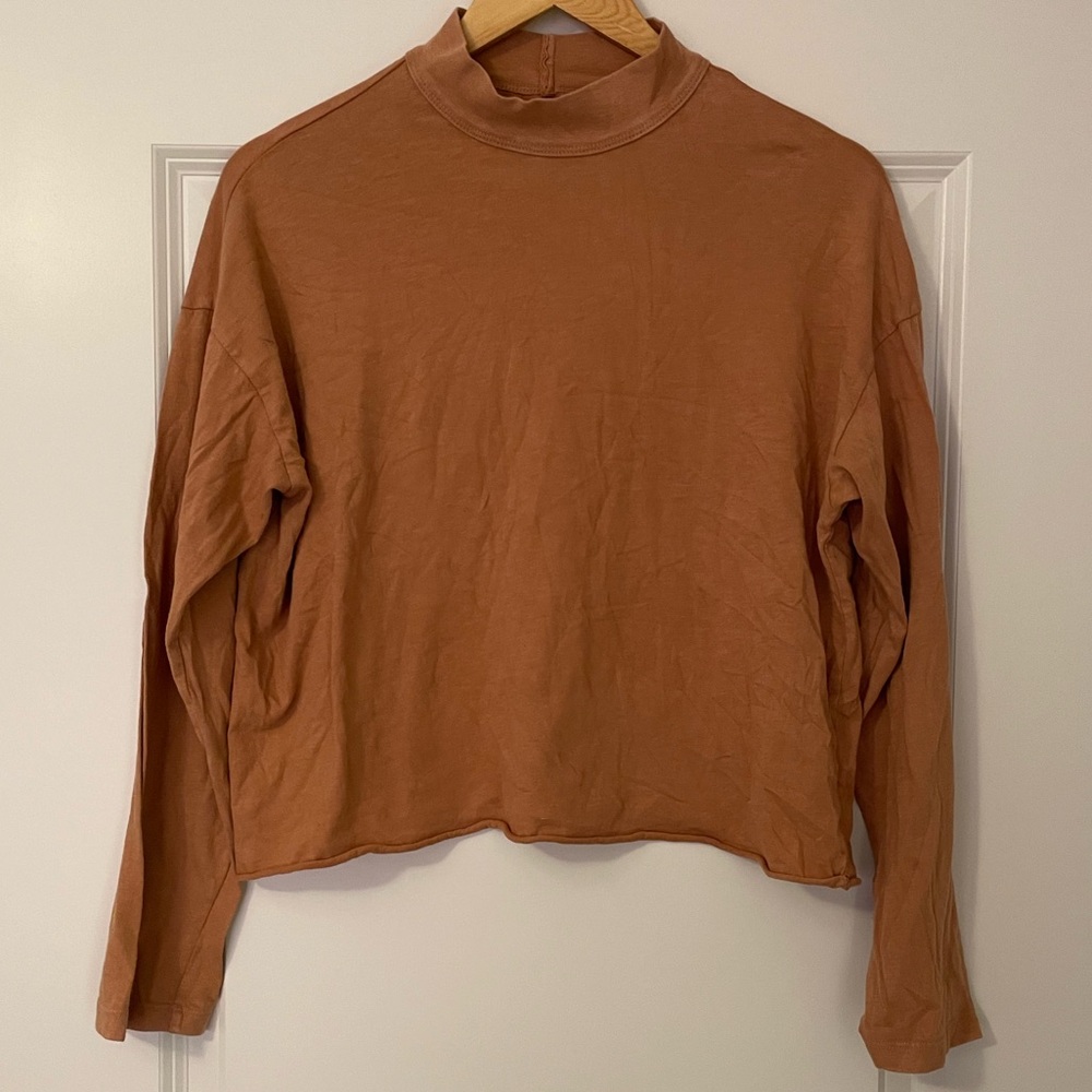 Aerie Women's Rust Orange Long Sleeve Tee
